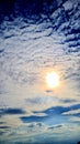 Sky background, sun in clouds beauty Royalty Free Stock Photo