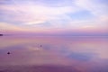 Sky background on sunset, colorful clouds. Nature abstract composition with reflections on sea water. Nature environment Royalty Free Stock Photo