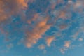 Sky background of sunset with orange and pink clouds Royalty Free Stock Photo