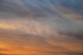 Sky background at sunset. Yellow clouds and blue sky Royalty Free Stock Photo