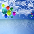 Sky Balloon background. Royalty Free Stock Photo