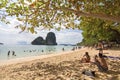 Sky beach AoNang Krabi Thailand Royalty Free Stock Photo
