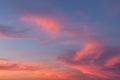 Sky with beautiful clouds at sunset Royalty Free Stock Photo