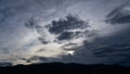 The sky with beautiful indigo clouds on the hill in the