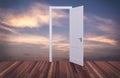 Sky behind the opening door Royalty Free Stock Photo