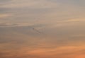 Sky with birds around sunset time. Latvia, Vidzeme. Royalty Free Stock Photo