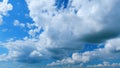 Sky Blue Or Azure Sky And Clouds. Soft White Clouds On Pastel Blue Sky Background. Zoom In. Royalty Free Stock Photo