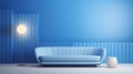 Abstract And Minimalist Couch With Blue Studio Background Royalty Free Stock Photo