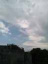 sky is blue........but cloud is around here ......rain may be