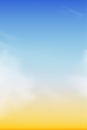 Sky blue with cloud background,Vector vertical beach sunset with yellow color in spring,Horizon beautiful Nature morning sunrise Royalty Free Stock Photo