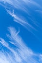 The sky is blue with clouds in beautiful, strangely patterned lines Royalty Free Stock Photo