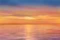 Sky blue   cloudy sky sunset yellow light reflection on water wave reflection on horizon boat skyline nature Royalty Free Stock Photo