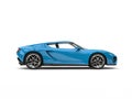 Sky blue modern sportscar - side view Royalty Free Stock Photo