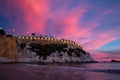 Sky with the blue and pink colors of sunset in Benidorm, on the coast of Alicante Royalty Free Stock Photo