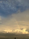 Sky blue sunset rainbow countryside cloud scenery nature amateur wide Royalty Free Stock Photo