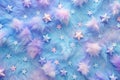 Sky blue to periwinkle with floating playful stars and soft fur texture Royalty Free Stock Photo