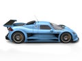 Sky blue urban supercar - side view Royalty Free Stock Photo