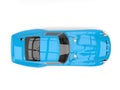 Sky blue vintage race sports car - top view