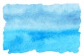 Sky blue watercolor abstract background. Gradient fill. Hand drawn texture. Piece of heaven, isolated