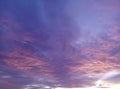 Sky with blue, white and pink storm clouds at the bottom. sunset sky. nature background, fabulous, magical sky Royalty Free Stock Photo