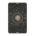 Sky boho card with a star on a black background. Template with stars for tarot, astrology, divination. Mystical vector