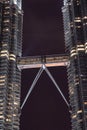 The sky bridge between the towers of the Petronas Twin Towers sky scraper in Kuala Lumpur Malajsia