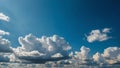 Clear blue sky with white fluffy clouds. Blue sky with fluffy white clouds. Royalty Free Stock Photo