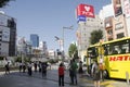 Sky bus Tokyo for tour around Tokyo city stopping waitk traveler Royalty Free Stock Photo