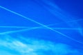 Sky chemtrail crossroads Royalty Free Stock Photo
