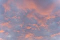 Sky and cloud in bright rainbow colors and Colorful smooth sky. The beauty of the sky and the red orange clouds in sunset Royalty Free Stock Photo