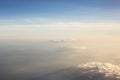 Sky and cloud. With light of evening. Airplane view.