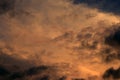 Background of sunset sky with dark clouds. For your inspirational inspiration text message or design backdrop. Royalty Free Stock Photo