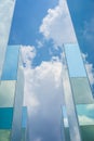 Sky cloud reflection on mirror Royalty Free Stock Photo