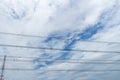 sky cloud and wire. cable. High tension cable