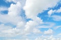 The sky with clouds as a backdrop. Sky in the daytime. Panorama in large resolution.