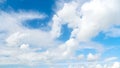 The sky with clouds as a backdrop. Sky in the daytime. Panorama in large resolution. White clouds and blue sky.