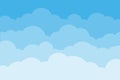 Sky and clouds. Background sky and cloud with blue color. Cartoon cloudy background. Vector illustration