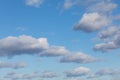 Sky clouds background. Many fluffy cumulus cloud. Soft focus copy space