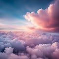 Sky,clouds background and texture. Dramatic amazing sky and clouds from above at sunset. Abstract pastel sky, coluds concept Royalty Free Stock Photo