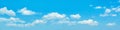 Sky clouds banner background. Perfect skyline, blue sky with clouds