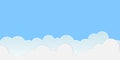 Sky with clouds. Blue sky with white clouds. Background. Vector illustration Royalty Free Stock Photo