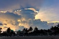 Sky with clouds and colorful prisma light reflections Royalty Free Stock Photo