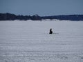 Man is waiting the fish to come to get some food Royalty Free Stock Photo