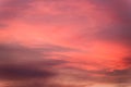 Sky and clouds a flaming sunset glow Royalty Free Stock Photo