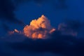 Sky with clouds illuminated by the last sun rays at sunset Royalty Free Stock Photo