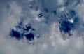 Detail of white clouds drawing the blue sky. Royalty Free Stock Photo