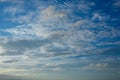 Sky with clouds. Meteorology, climate,Clouds in the blue sky. Environment, atmosphere