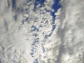 Sky with clouds. Meteorology, climate.Sky with clouds.White, fluffy clouds in blue sky.Sun rays and clouds.