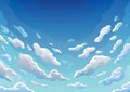 Sky clouds. Morning landscape with clouds and gradient sky, colorful heaven skies background. Realistic backdrop in soft Royalty Free Stock Photo