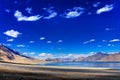 Sky, clouds and mountains,Pangong tso (Lake),Leh Ladakh,Jammu and Kashmir,India Royalty Free Stock Photo